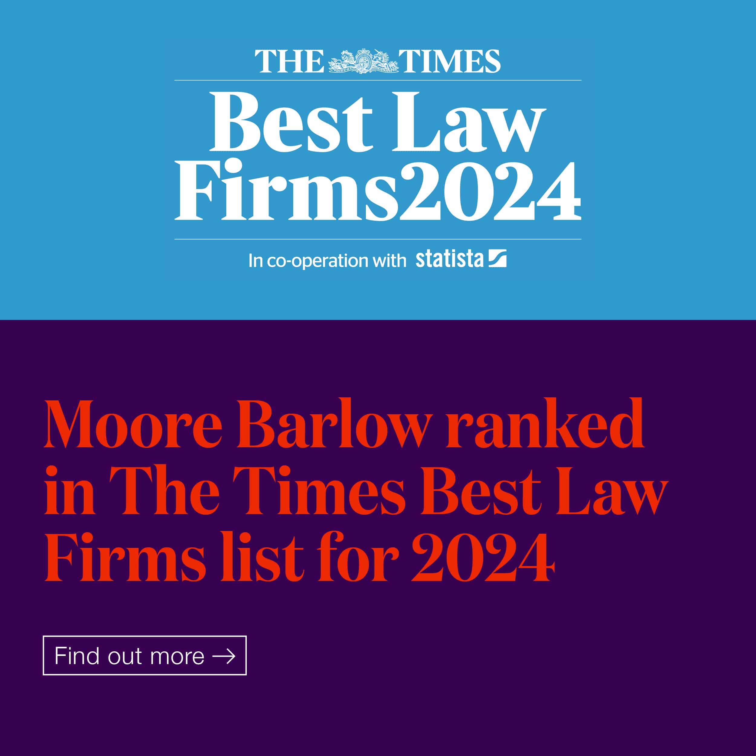 Moore Barlow ranked as one of the top law firms in the UK in The Times ...